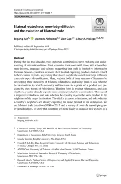 Bilateral relatedness: knowledge diffusion and the evolution of bilateral trade