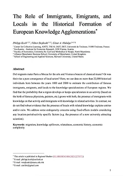 The Role of Immigrants, Emigrants, and Locals in the Historical Formation of European Knowledge Agglomerations